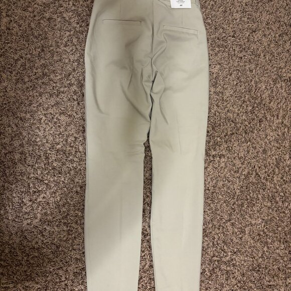 H&M Slacks US Size 2 Light Tan Beige Khaki Pants Regular Waist Ankle Elastic NEW - Picture 2 of 3